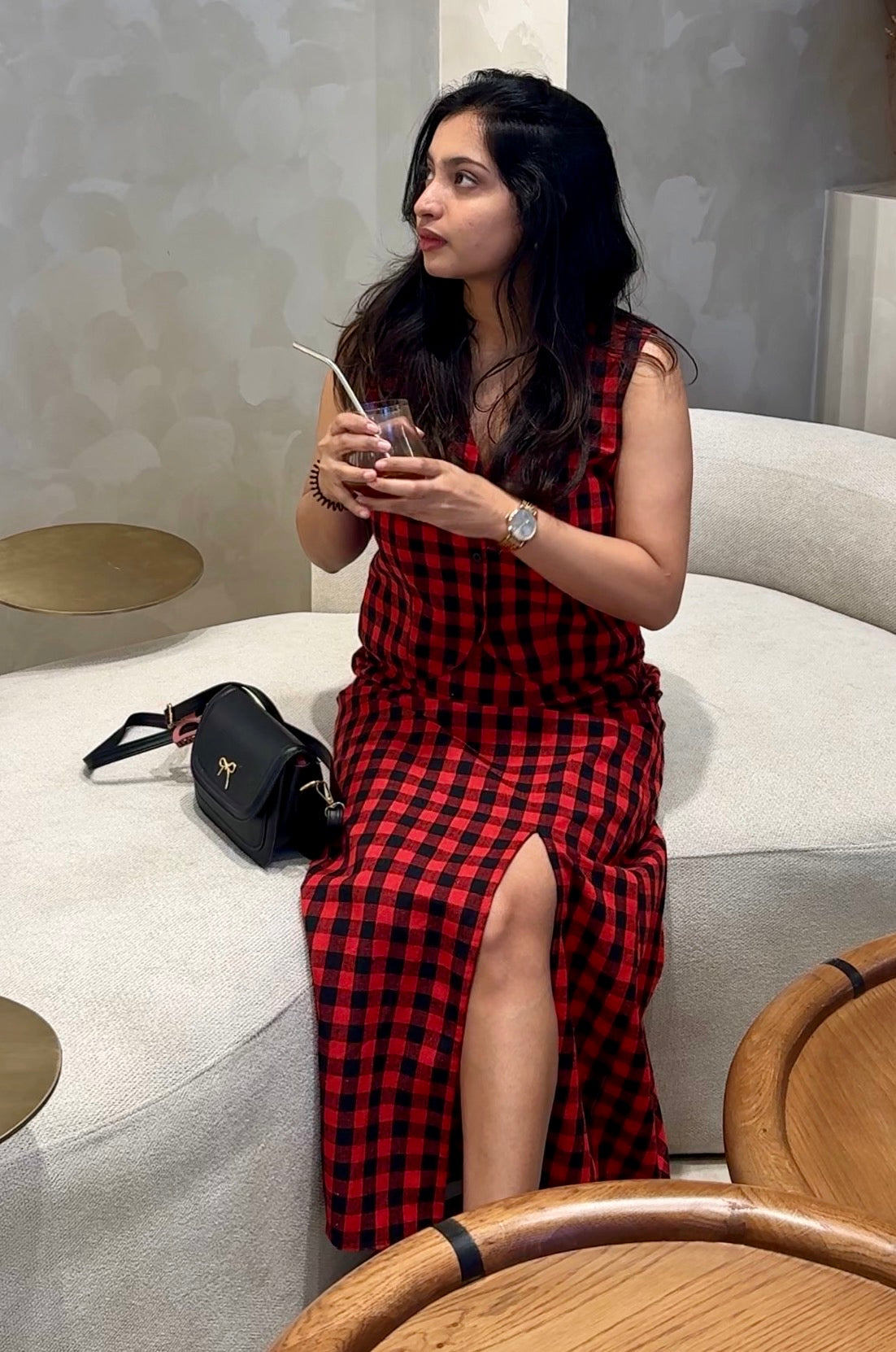 RED GINGHAM CHECKS SET