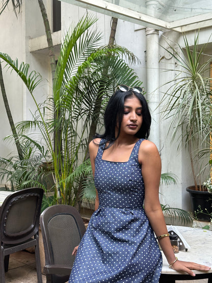 THE POLKA DENIM DRESS