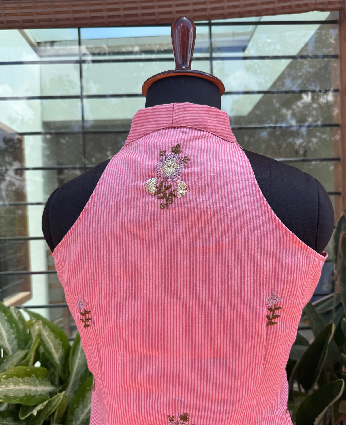 PINK STRIPED VEST TOP