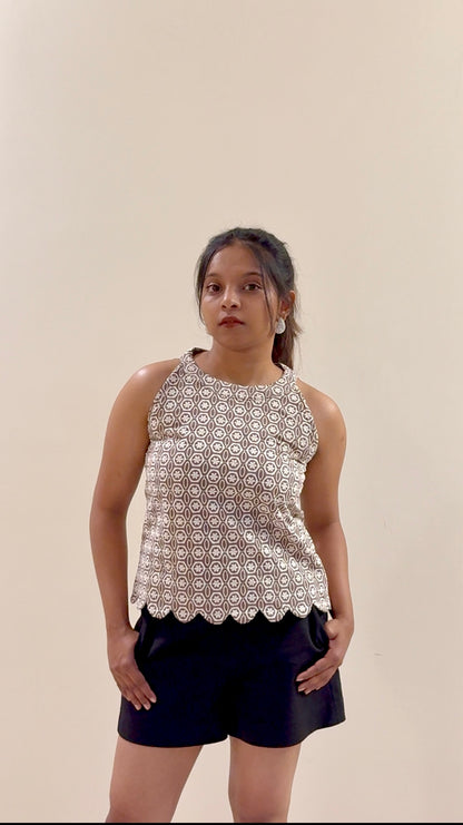 PINK HALTER NECK TIE BACK TOP