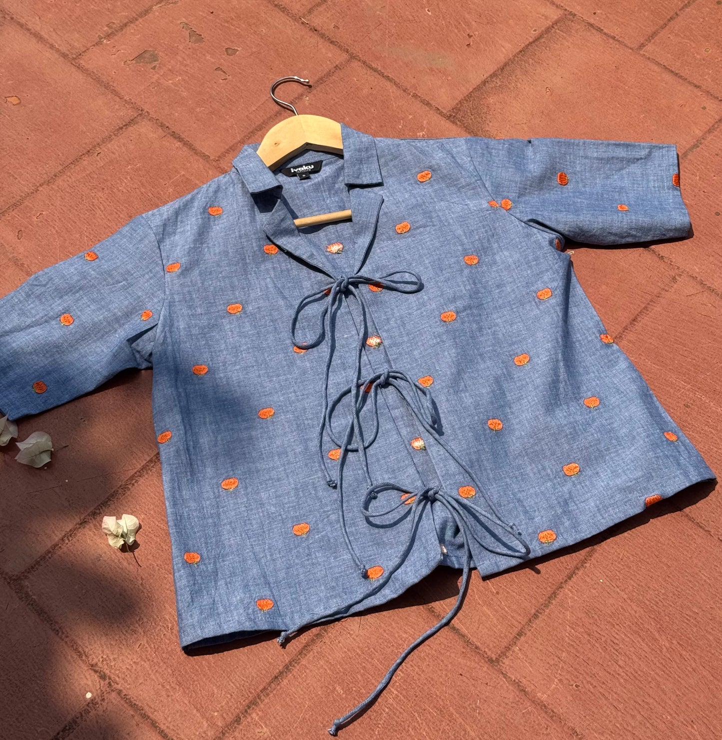 PUMPKIN PATCH FRONT TIE SHIRT