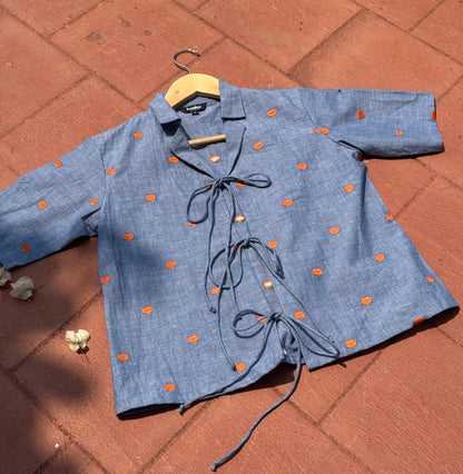PUMPKIN PATCH FRONT TIE SHIRT