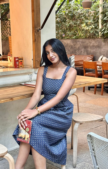THE POLKA DENIM DRESS