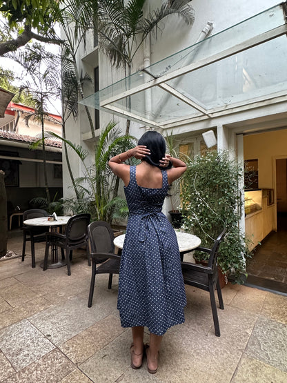 THE POLKA DENIM DRESS