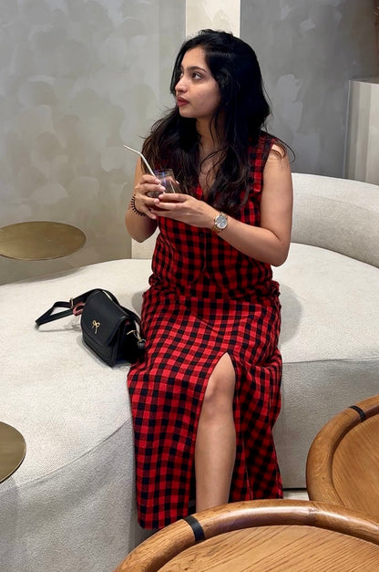RED GINGHAM CHECKS SET