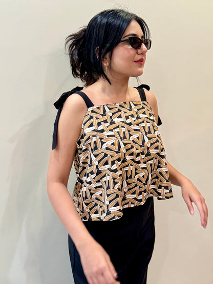 TIE UP SHOULDER STRAPS TOP